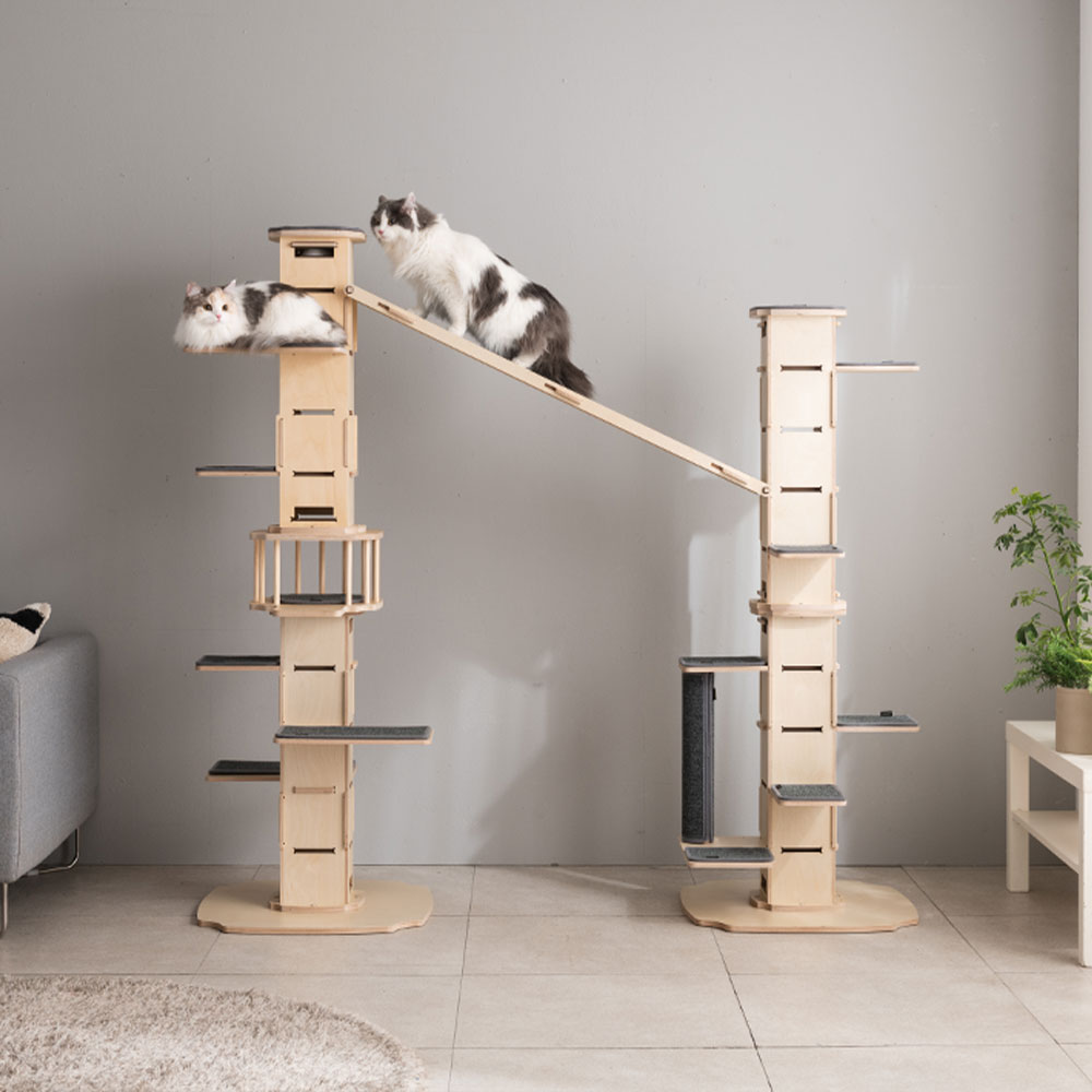 「組み合わせ自由自在のキャットタワー Lサイズ」運動させたい猫におすすめ 高さ150cm越え『I-CAT』
